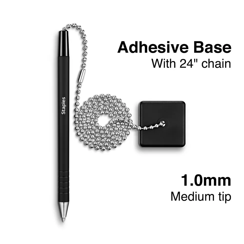 Pens|Staples ® Anchor Counter Top Pens, Medium Point, 1.0mm, Black Ink (ST31587)