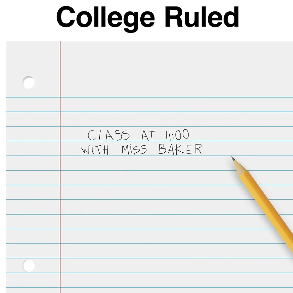 Filler Paper|Staples College Ruled Filler Paper, 8.5" x 11", White, 200 Sheets/Pack (TR58372)