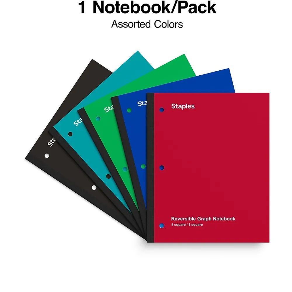 Subject Notebooks|Staples ® Combo 1-Subject Subject Notebooks, 8.5" x 11", Specialty Ruled, 100 Sheets, Assorted (06497)