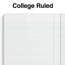 Composition Notebooks|Staples Composition Notebook, 7.5" x 9.75", College Ruled, 100 Sheets, Black/White, 48/Carton (40451CT)