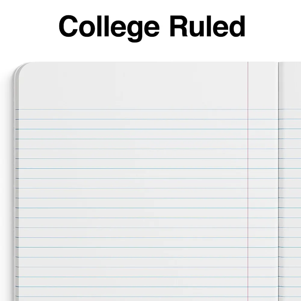 Composition Notebooks|Staples Composition Notebook, 7.5" x 9.75", College Ruled, 100 Sheets, Black/White, 48/Carton (40451CT)