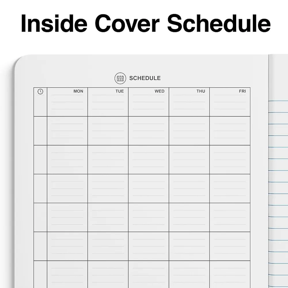Composition Notebooks|Staples Composition Notebook, 7.5" x 9.75", Wide Ruled, 80 Sheets, Black/White, 48 Notebooks/Carton (ST55076CT)