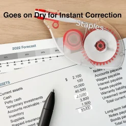 Correction & White-Out|Staples Correction Tape, White, 10/Pack (ST59820)