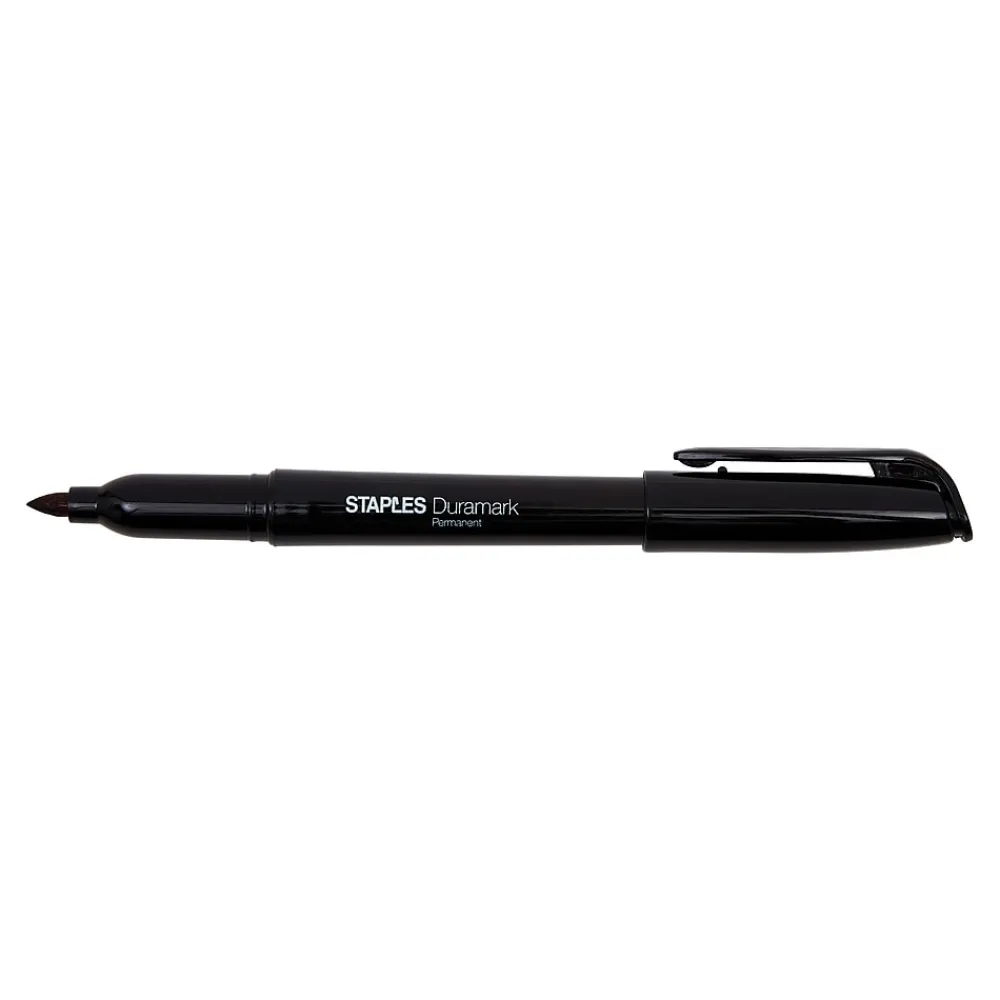 Markers|Staples DuraMark Permanent Markers, Fine Tip, Black, 12/Pack (20468-CC)