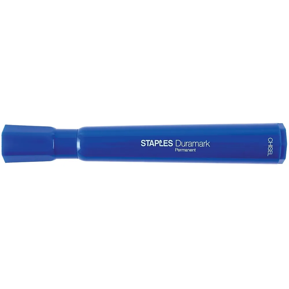 Markers|Staples DuraMark Permanent Markers, Chisel Point, Assorted, 12/Pack (10404)