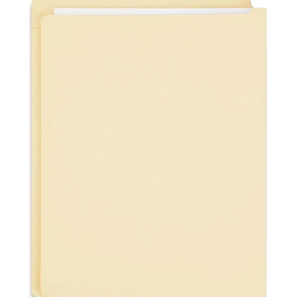 File Folders|Staples End Tab File Folder, Straight Cut, Letter Size, Manila, Reinforced Tab, 100/Box (ST62568)