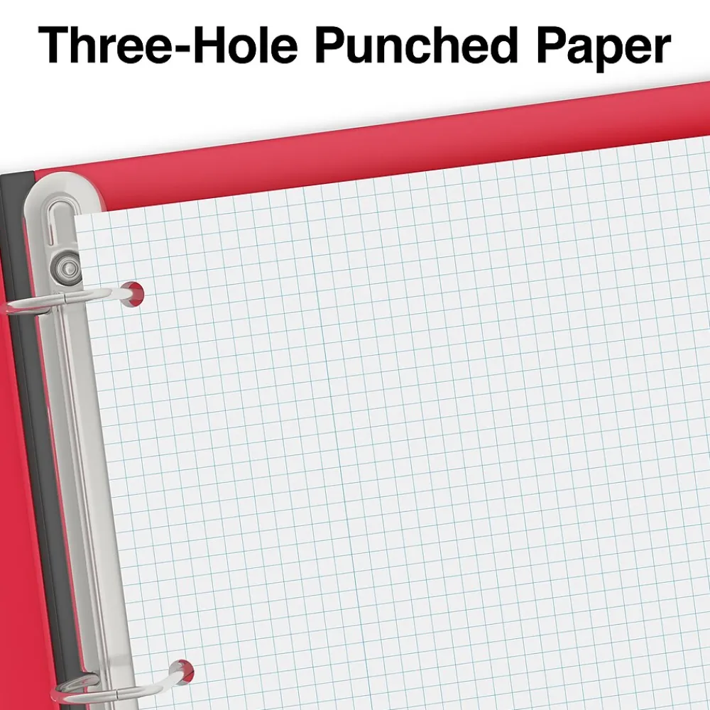 Filler Paper|Staples ® Graph Ruled Filler Paper, 8" x 10.5", White, 80 Sheets/Pack (ST25634D)
