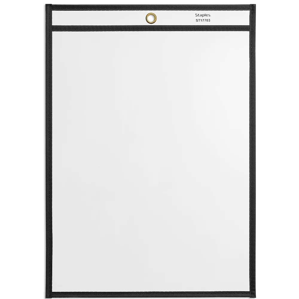 Sheet Protectors|Staples Heavy Duty Stitched Job Ticket Holder, 9" x 12", Clear, 25/Pack (17703)