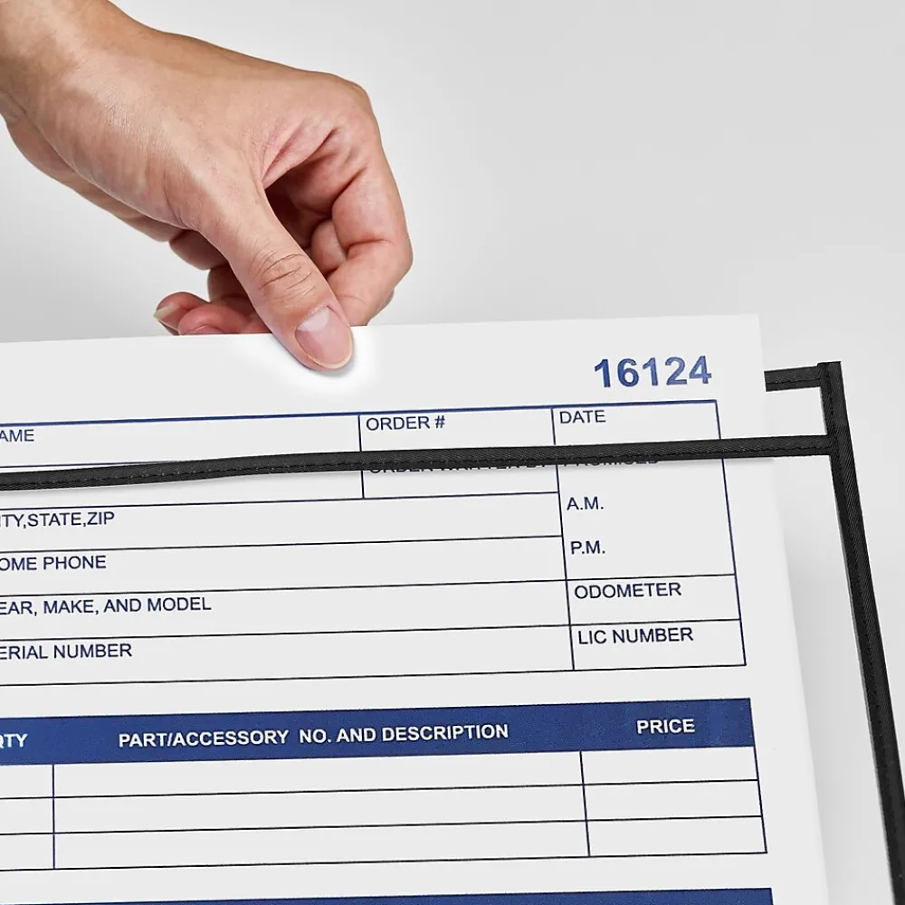 Sheet Protectors|Staples Heavy Weight Job Ticket Holder, 11" x 14", Clear, 25/Pack (28488)