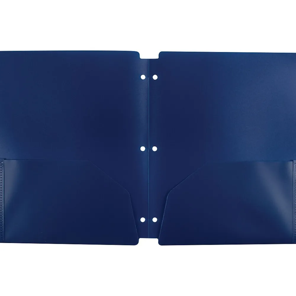 Pocket Folders|Staples 3-Hole Punched 2-Pocket Portfolio Folder, Navy (26187)