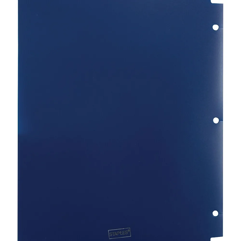 Pocket Folders|Staples 3-Hole Punched 2-Pocket Portfolio Folder, Navy (26187)