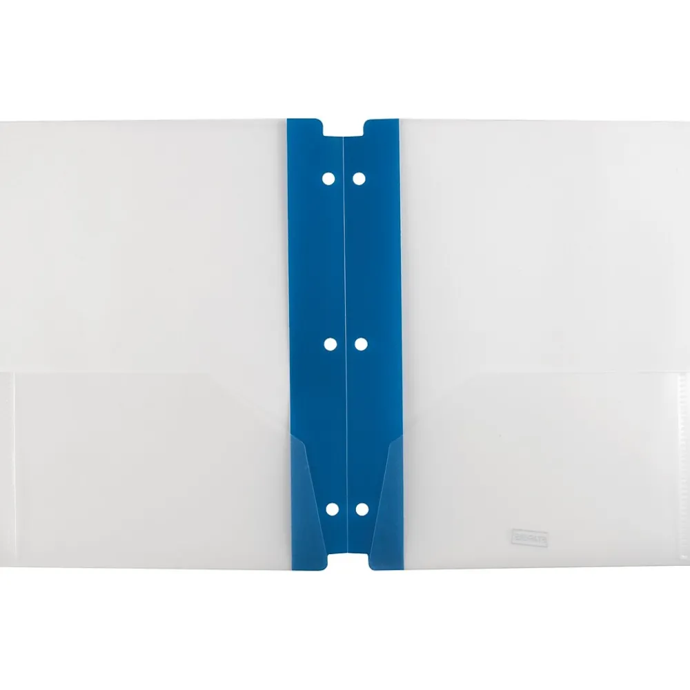Pocket Folders|Staples 3-Hole Punched 2-Pocket Portfolio Folder, Frosted Navy (26176)