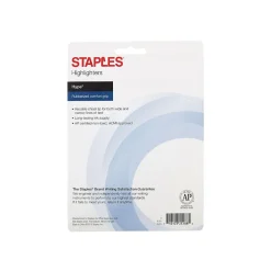 Highlighters|Staples Hype Tank Highlighters with Grip, Chisel Tip, Assorted, 5/Pack (29228)