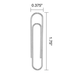 Clips & Fasteners|Staples Jumbo Paper Clips, Silver, 100/Box (A7026601A)