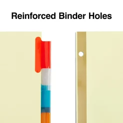 Dividers|Staples Large Tab Insertable Paper Divider, 8 Tabs, Buff with Assorted-Color Tabs, 1 Set (13487/11111)