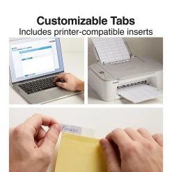 Dividers|Staples Large Tab Insertable Paper Divider, 8 Tabs, Buff with Clear Tabs, 1 Set (18934/11112)