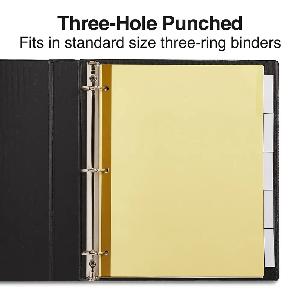 Dividers|Staples Large Tab Insertable Dividers, 5-Tab, Clear, 4/Pack (13514/14480)