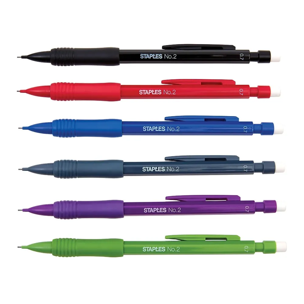 Pencils|Staples ® Mechanical Pencil, 0.7mm, #2 Medium Lead, Dozen (29082-CC)