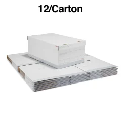 File Storage|Staples Medium Duty File Box, Lift Off Lid, Legal, White/Gray, 12/Carton (TR59217)