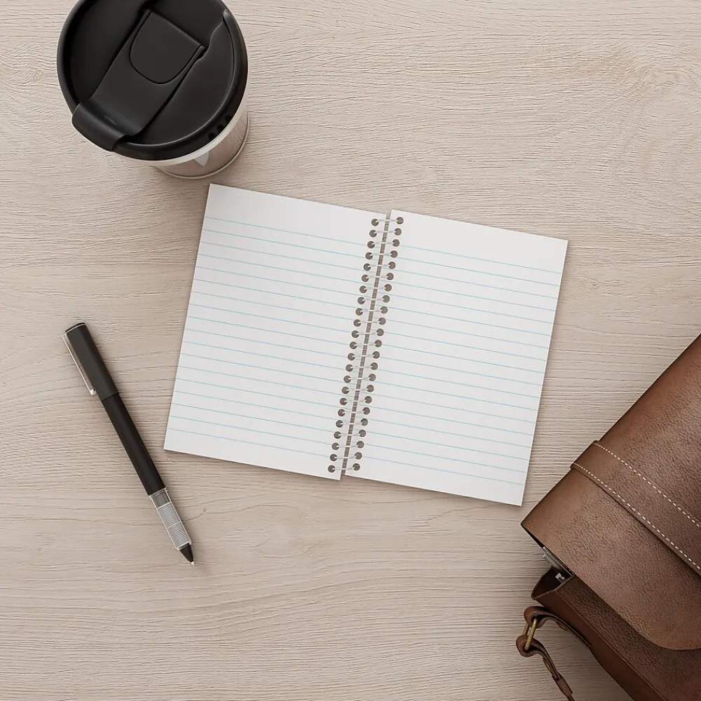 Notepads|Staples Memo Pad, 4" x 6", College Ruled, Assorted Colors, 50 Sheets/Pad, 5 Pads/Pack (ST11495N)