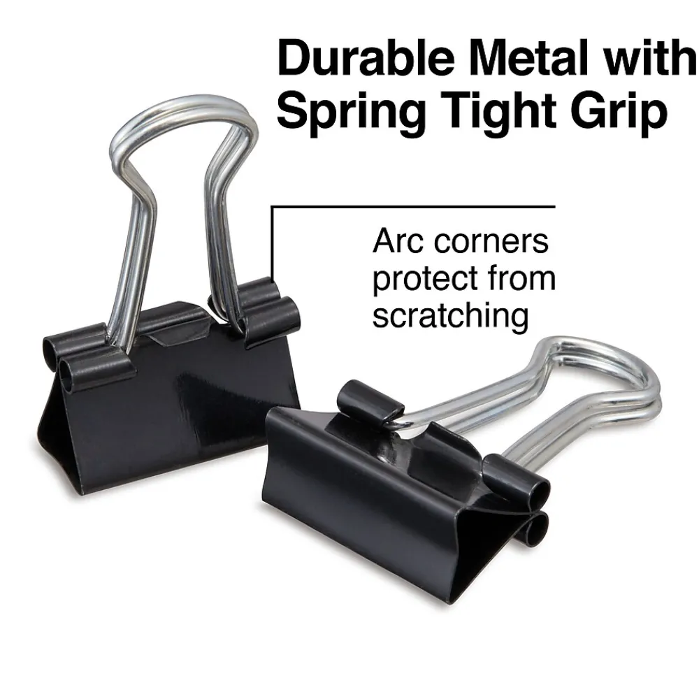Clips & Fasteners|Staples Mini Binder Clips, 0.25" Capacity, Black, 144 Clips/Pack (ST15338/15338)