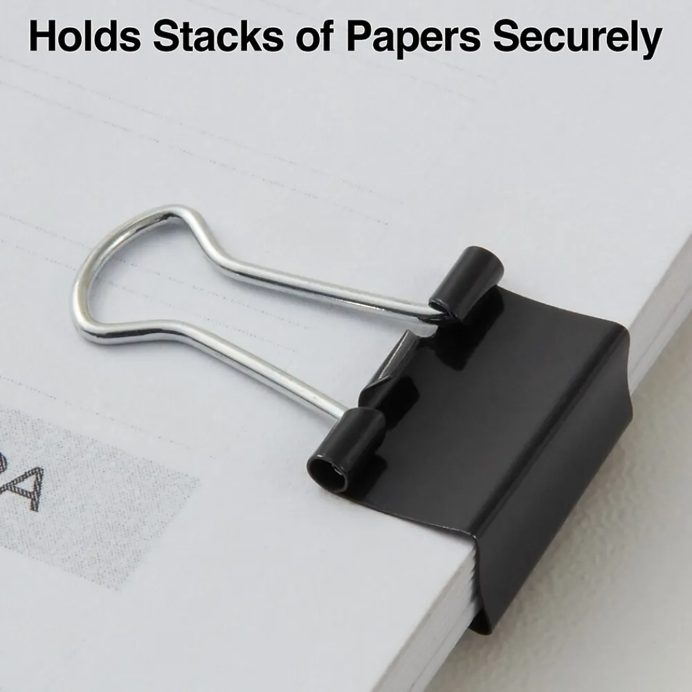 Clips & Fasteners|Staples Mini Binder Clips, 0.25" Capacity, Black, 144 Clips/Pack (ST15338/15338)