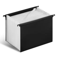 Hanging File Folders|Staples Moisture Resistant Hanging File Folder, 15.35" Expansion, Letter Size, Black (TR51813)