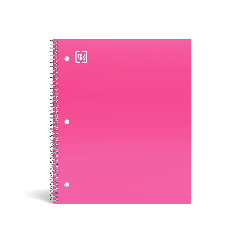 Subject Notebooks|Staples Premium 1-Subject Notebook, 8.5" x 11", College Ruled, 100 Sheets, Pink, 12 Notebooks/Carton (TR51448Ct)