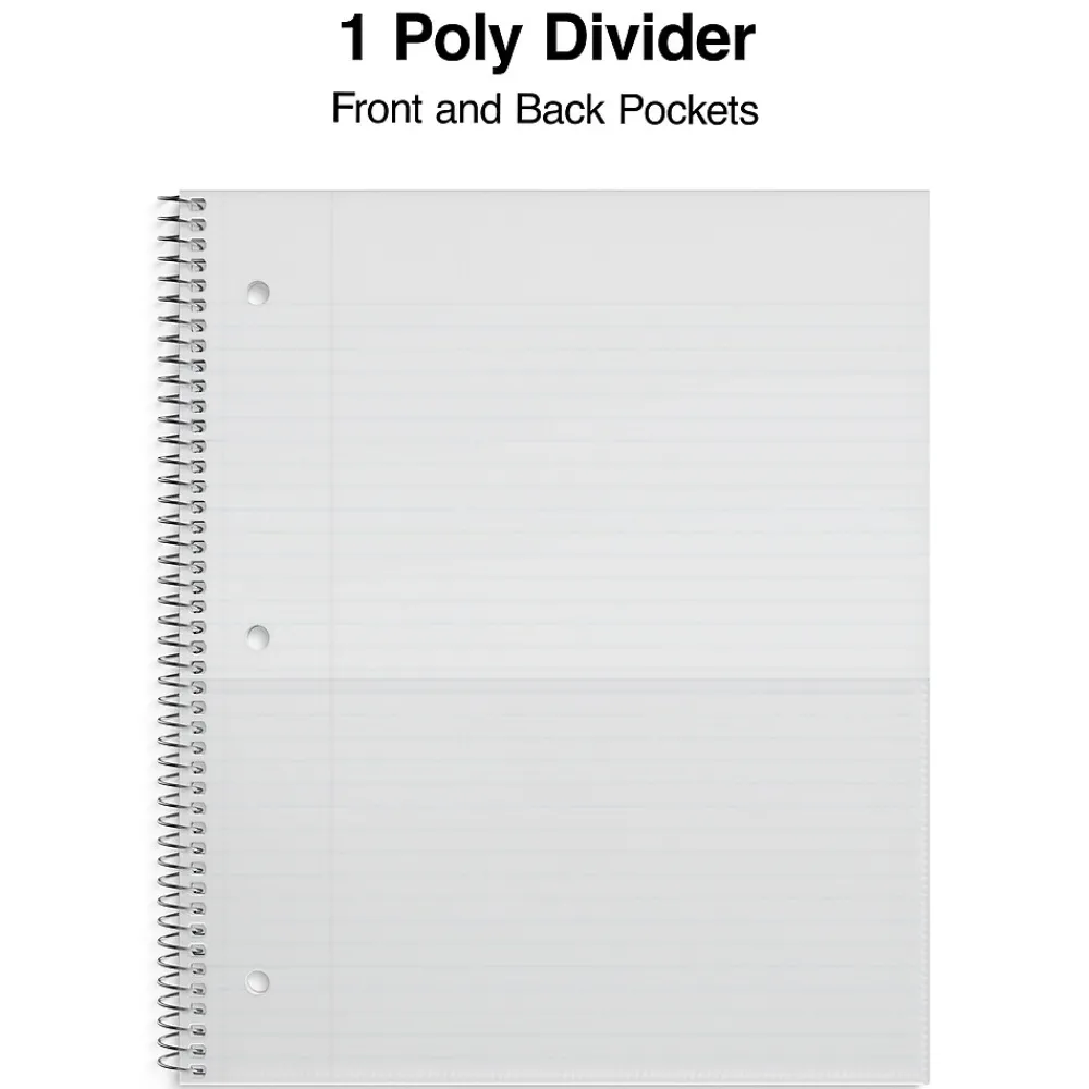 Notebooks|Staples Premium 1-Subject Notebook, 8.5" x 11", College Ruled, 100 Sheets, Red, 12 Notebooks/Carton (ST20952CT)