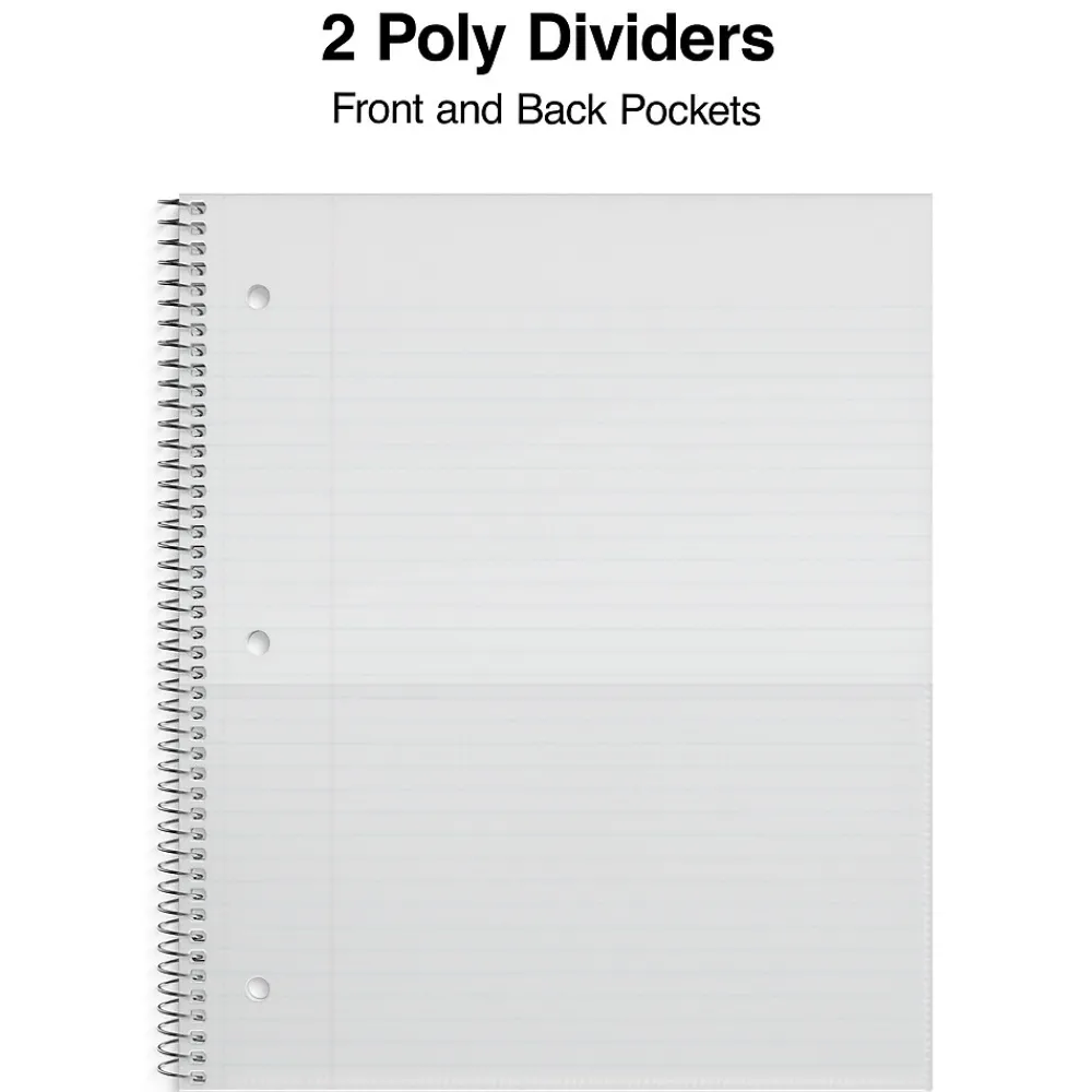 Notebooks|Staples Premium 2-Subject Notebook, 8.5" x 11", College Ruled, 120 Sheets, (TR58312) Red