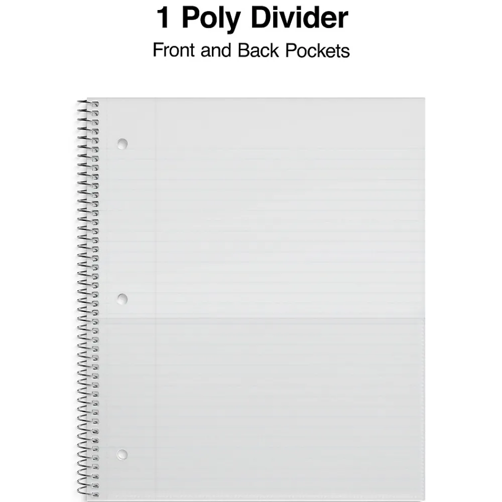 Notebooks|Staples Premium 1-Subject Notebook, 8.5" x 11", College Ruled, 100 Sheets, (ST20950D) Black