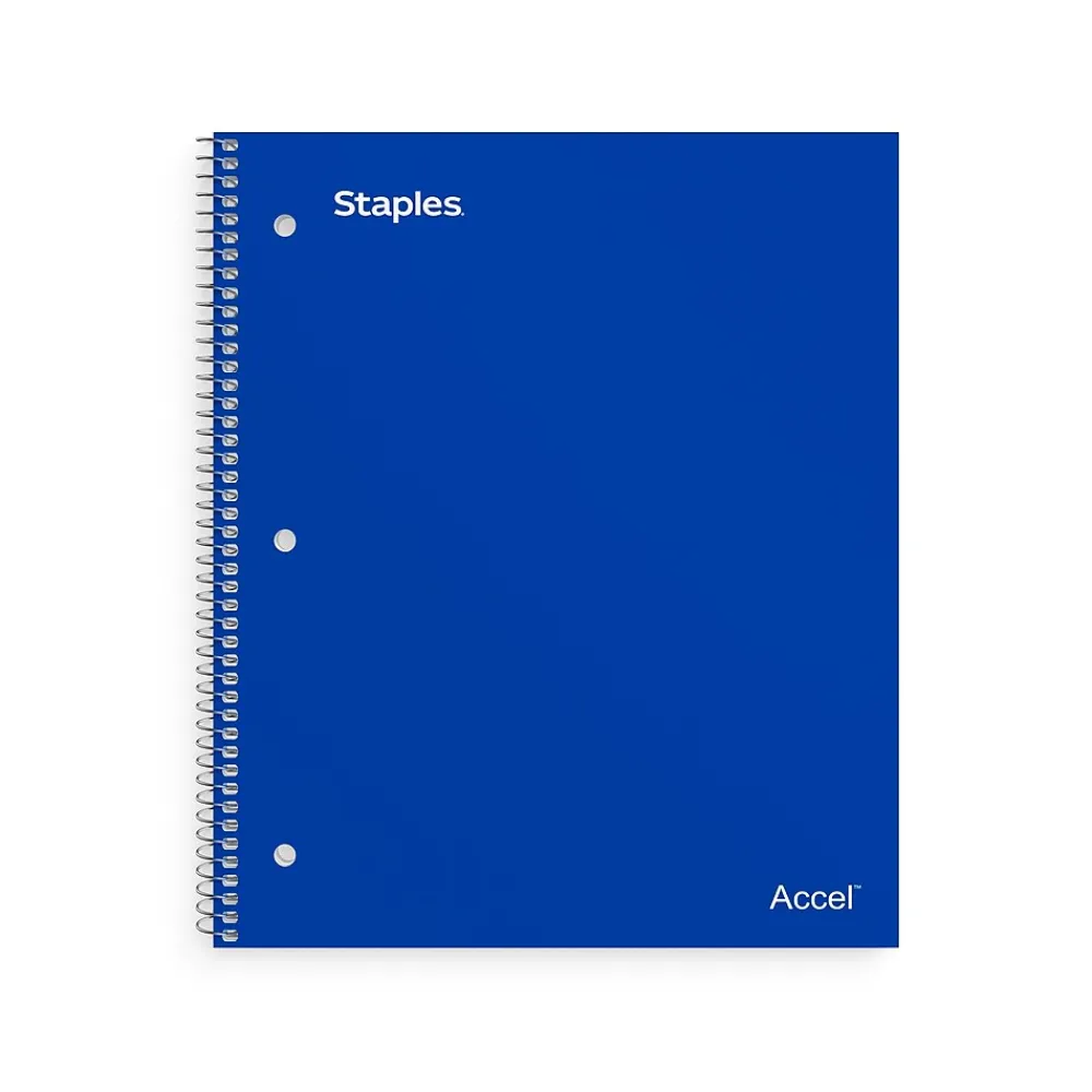 Subject Notebooks|Staples Premium 5-Subject Subject Notebooks, 8.5" x 10.5", Wide Ruled, 200 Sheets, Black (ST58309)