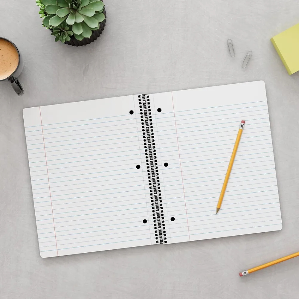 Subject Notebooks|Staples Premium 5-Subject Subject Notebooks, 8.5" x 10.5", Wide Ruled, 200 Sheets, Black (ST58309)