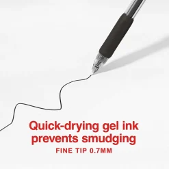 Pens|Staples ProGel™ Retractable Gel Pen, Fine Point, 0.7mm, Black Ink, Dozen (ST62095)