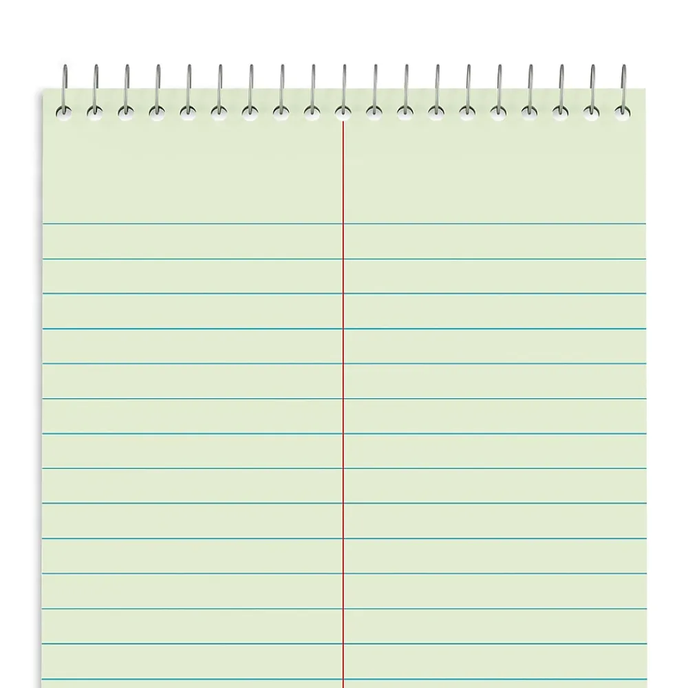 Notebooks|Staples Steno Pads, 6" x 9", Gregg Ruled, Green, 80 Sheets/Pad, 72 Pads/Carton (TR57353CT)