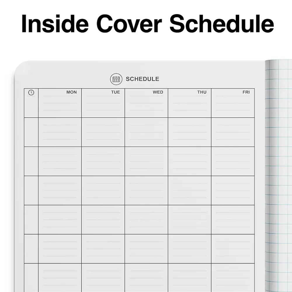 Subject Notebooks|Staples 1-Subject Composition Notebook, 7.5" x 9.75", Graph Ruled, 80 Sheets, Black, 24/Carton (20075CT)