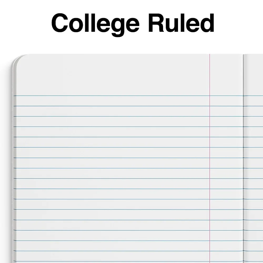 Notebooks|Staples 1-Subject Composition Notebooks, 7.5" x 9.75", College Ruled, 100 Sheets, Assorted Colors, 48/Carton (TR55063MCT)