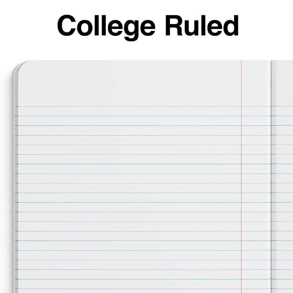 Composition Notebooks|Staples 1-Subject Composition Notebooks, 7.5" x 9.75", College Ruled, 100 Sheets, , 4/Pack (ST58371C) Black