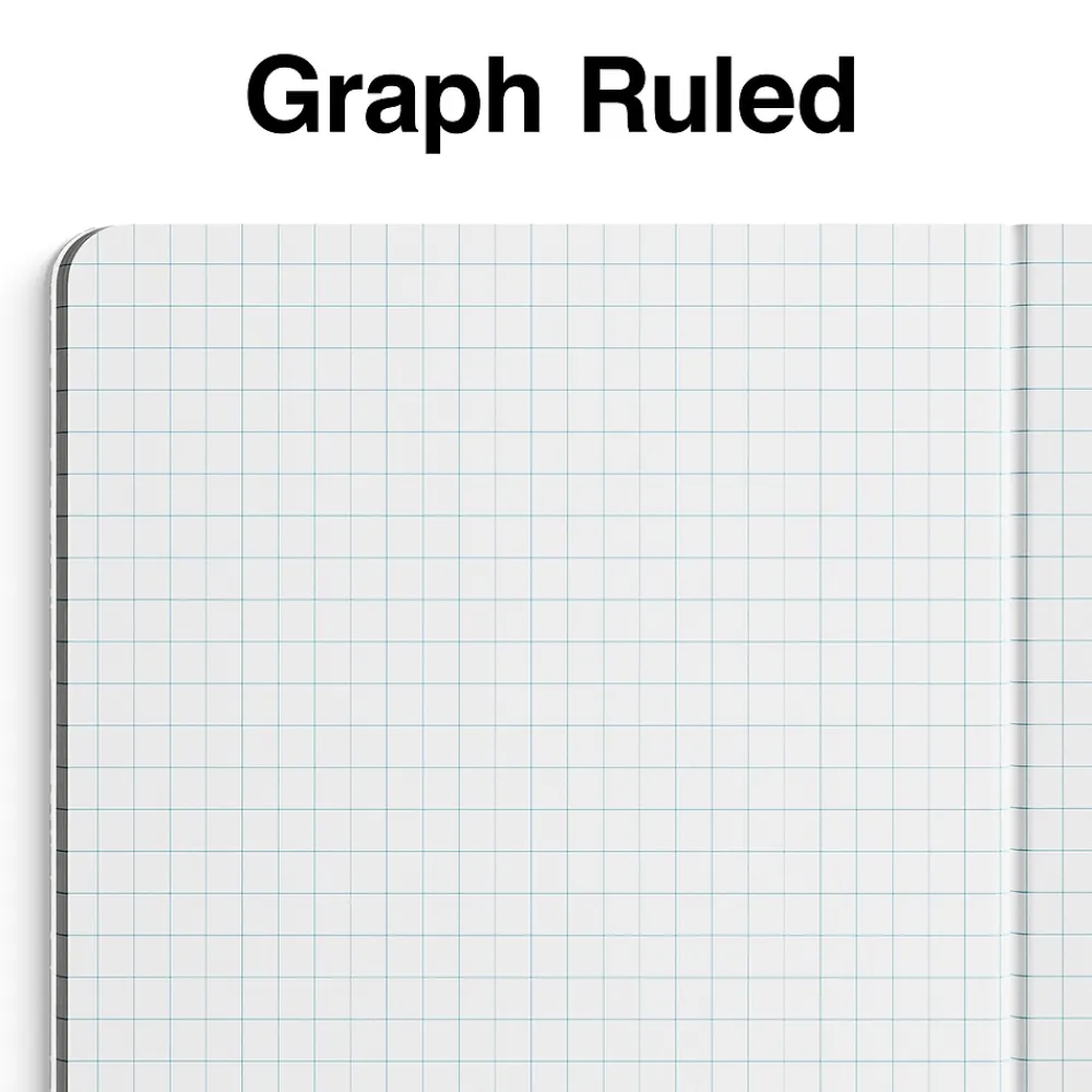 Notebooks|Staples 1-Subject Composition Notebook, 7.5" x 9.75", Graph Ruled, 80 Sheets, Black (ST55072C)