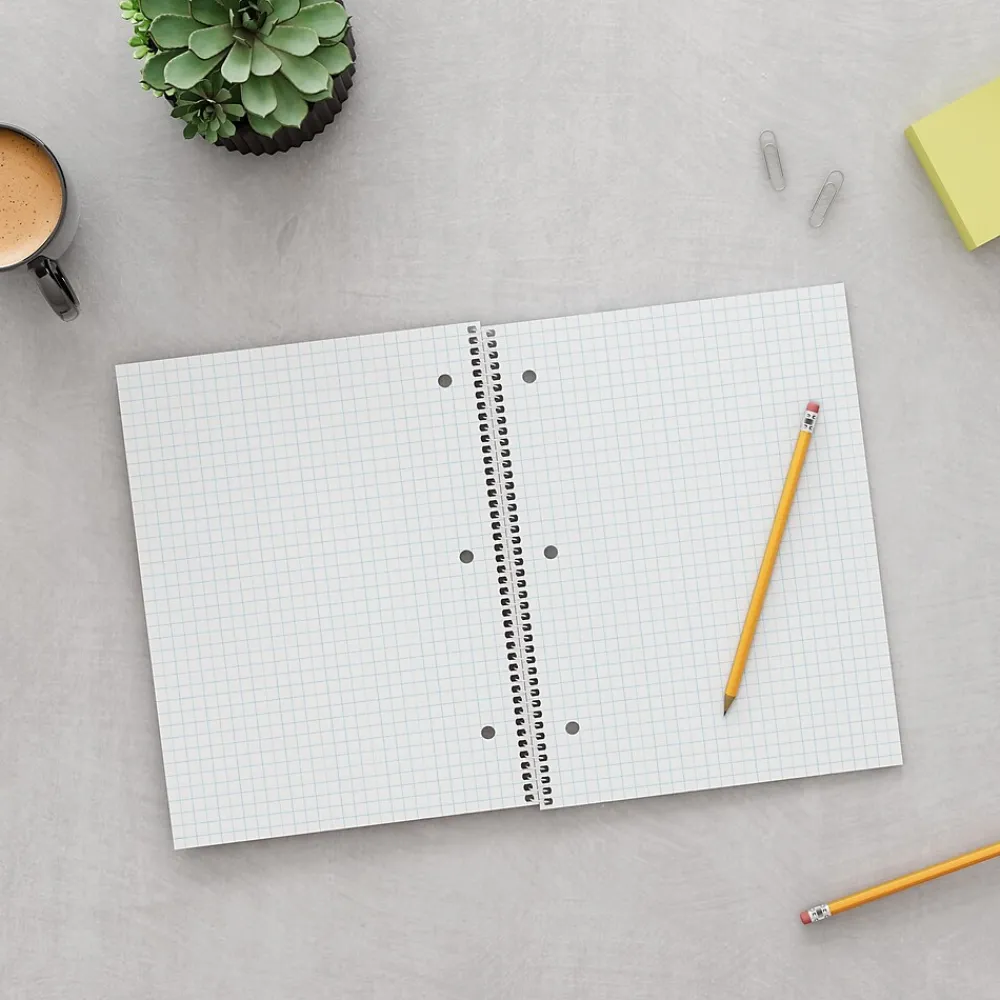 Notebooks|Staples 1-Subject Notebook, 8" x 10.5", Graph Ruled, 70 Sheets, (ST23987C) Green