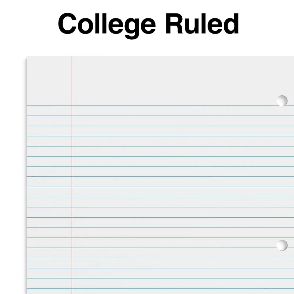 Notebooks|Staples 1-Subject Notebook, 8" x 10.5", College Ruled, 70 Sheets, (TR27503) Red