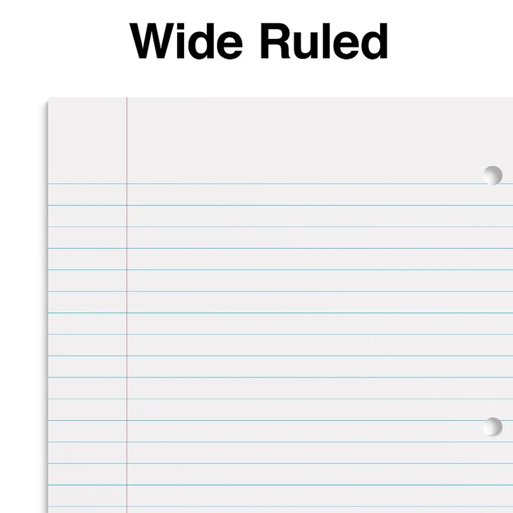 Subject Notebooks|Staples 3-Subject Notebook, 8" x 10.5", Wide Ruled, 120 Sheets, Assorted Colors, 3/Pack (TR11669)