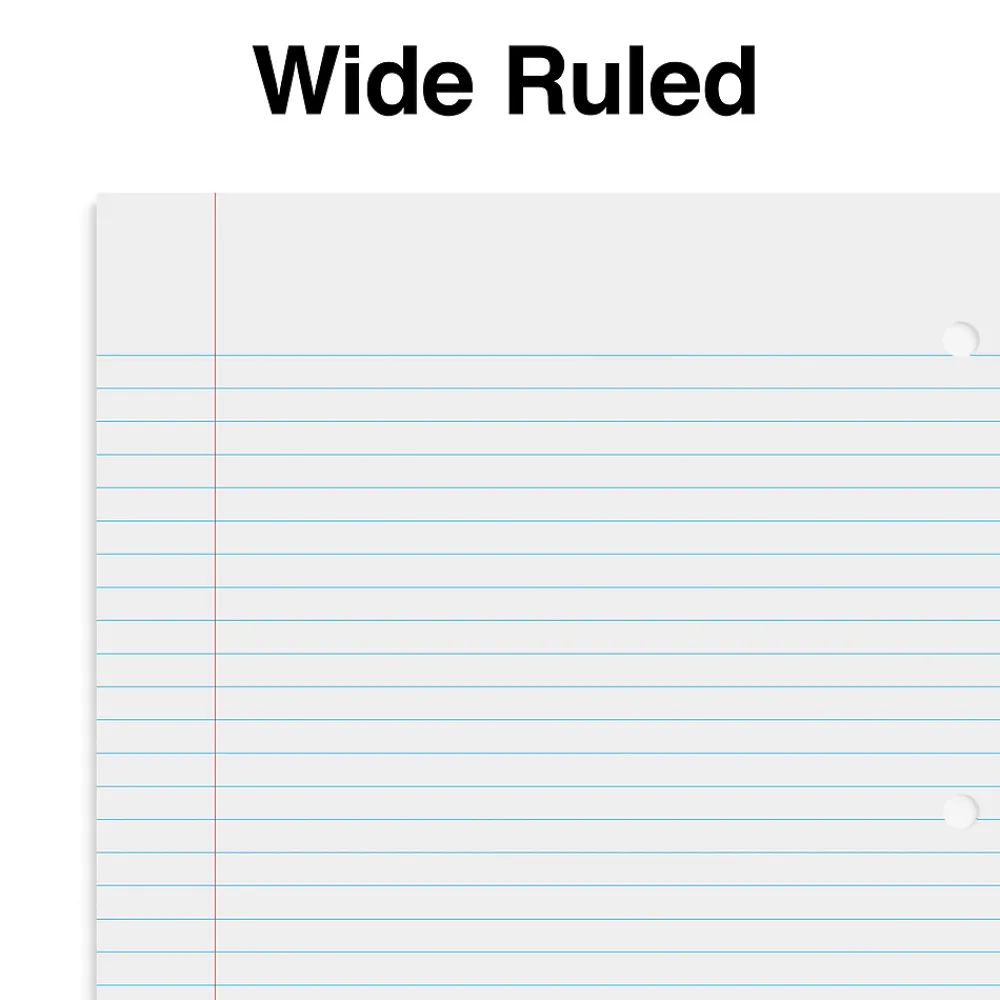 Notebooks|Staples 1-Subject Notebooks, 8" x 10.5", Wide Ruled, 70 Sheets, Assorted Colors, 6/Pack (ST11667C)