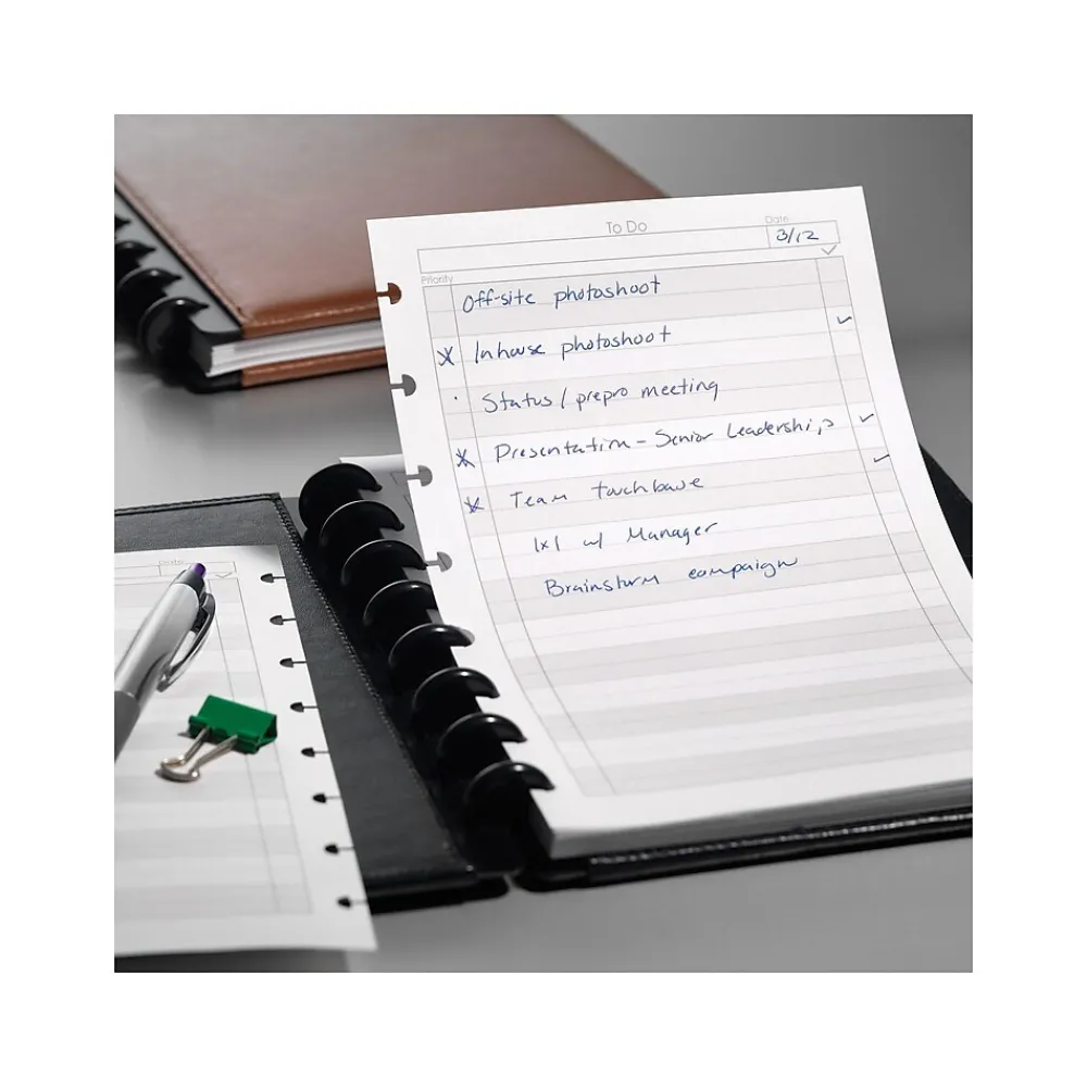 Notebooks|Staples To-Do Customizable Notebook Accessories, 5.5" x 8.5", Cornell, 50 Sheets, White, /Pack (19994STP)