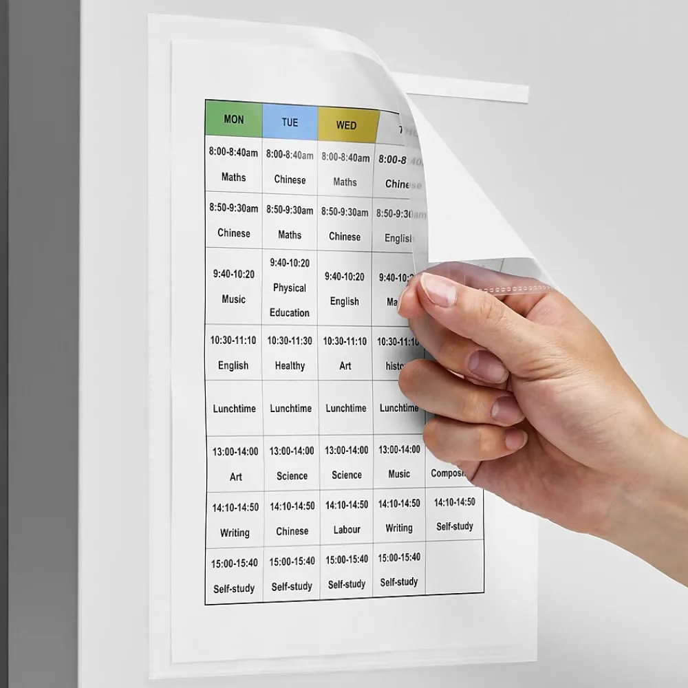 Sheet Protectors|Staples Wall-Mountable Heavyweight Sheet Protector, 8.5" x 11", Diamond Clear, 10/Pack (15945)