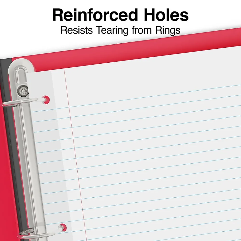 Filler Paper|Staples Wide Ruled Filler Paper, 8" x 10.5", White, 100 Sheets/Pack, 12 Packs/Carton (TR23904)