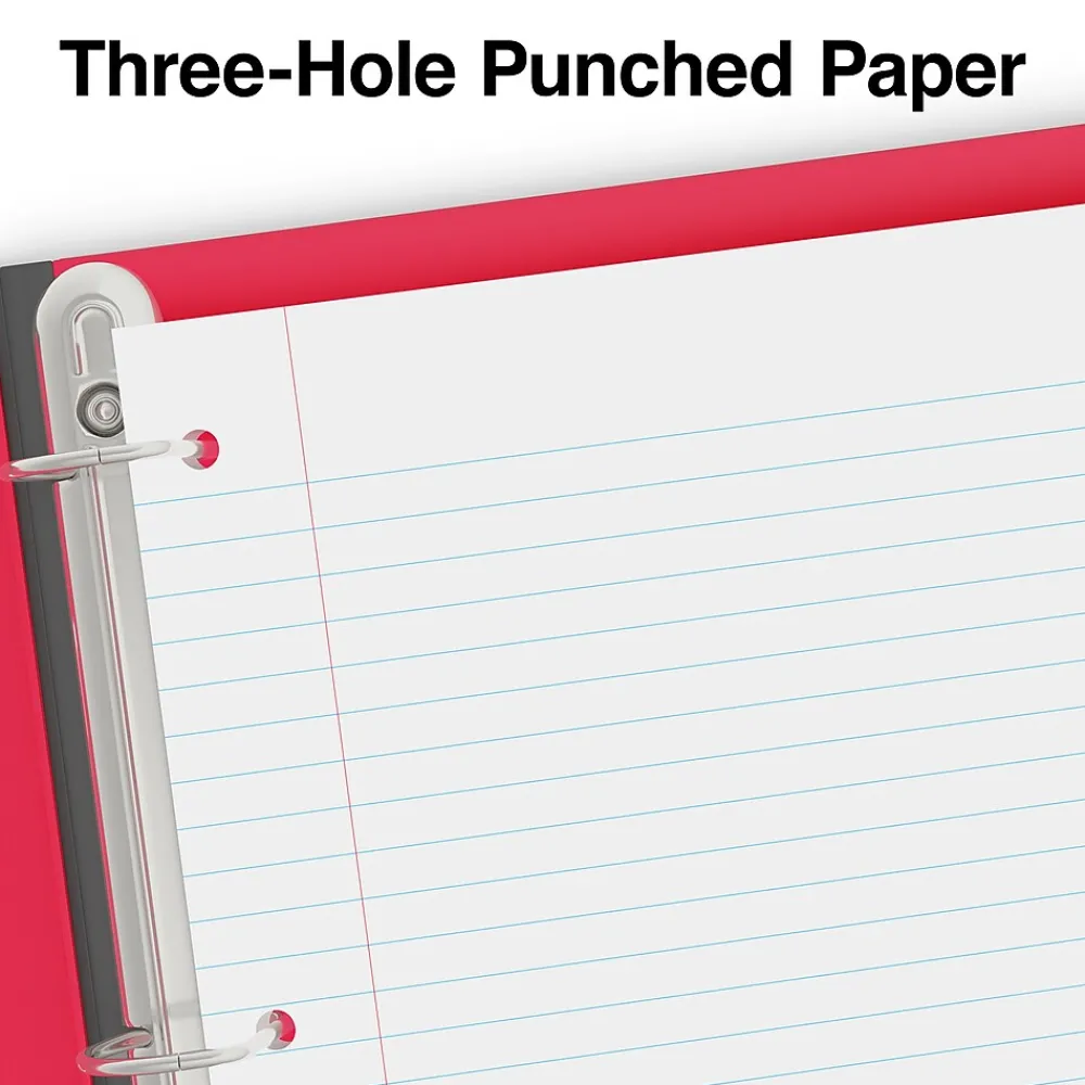 Filler Paper|Staples ® Wide Ruled Filler Paper, 8" x 10.5", White, 120 Sheets/Pack (ST37426D)