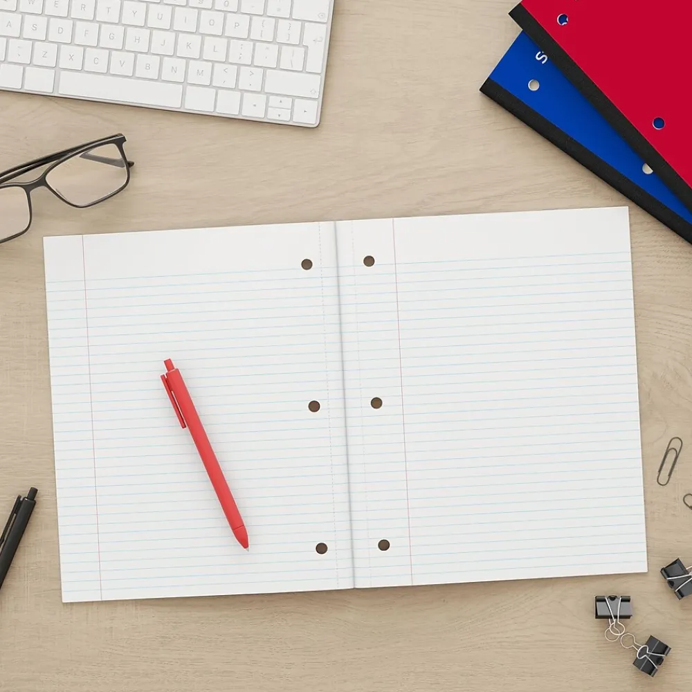 Notebooks|Staples Wireless 1-Subject Notebook, 8.5" x 11", College Ruled, 80 Sheets, (ST58377C) Black