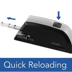 Staplers|Swingline Commercial Reduced-Effort Electric Desktop Stapler, 20-Sheet Capacity, Black/Silver (6701)