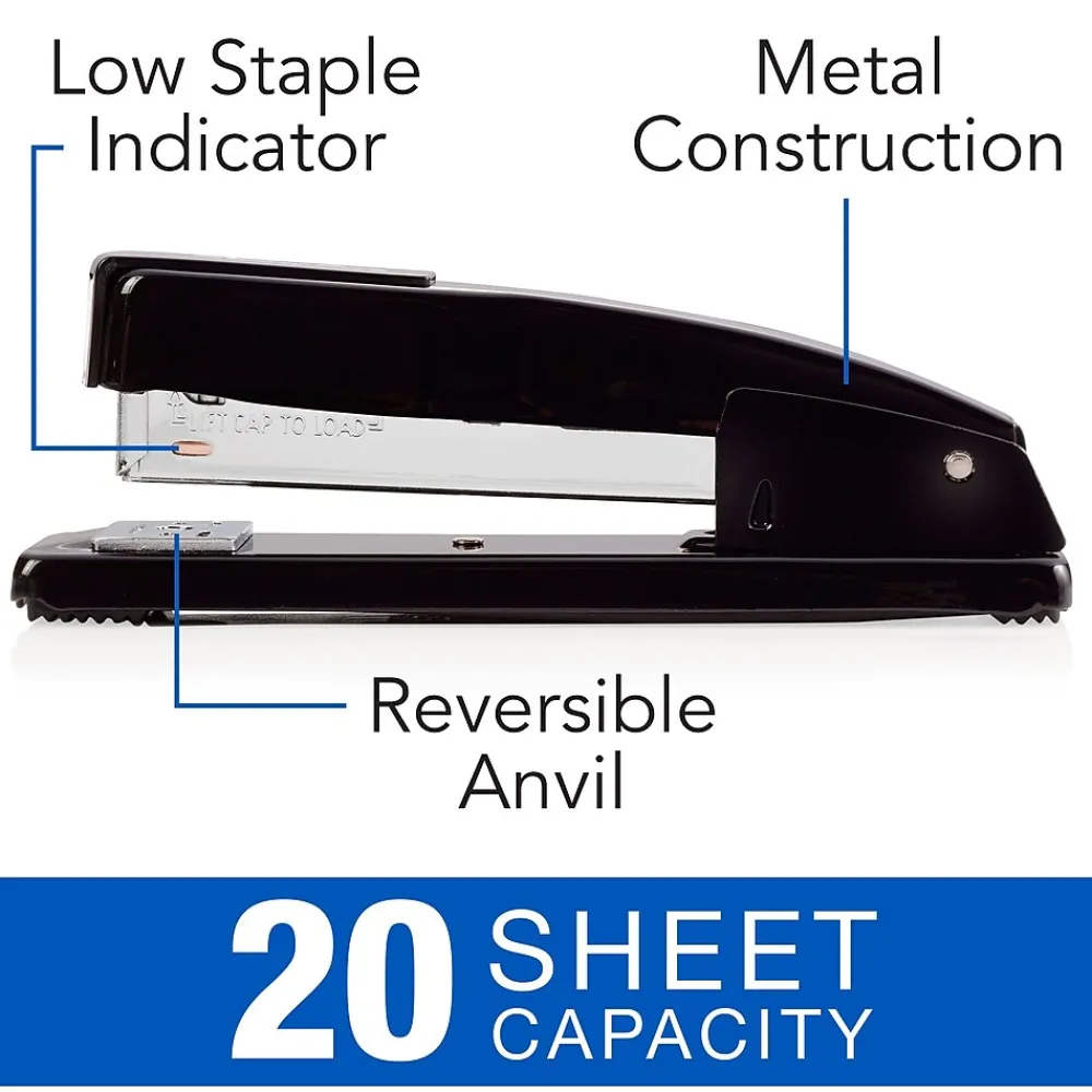 Staplers|Swingline Desktop Stapler, 20 Sheet Capacity, Black (44401)